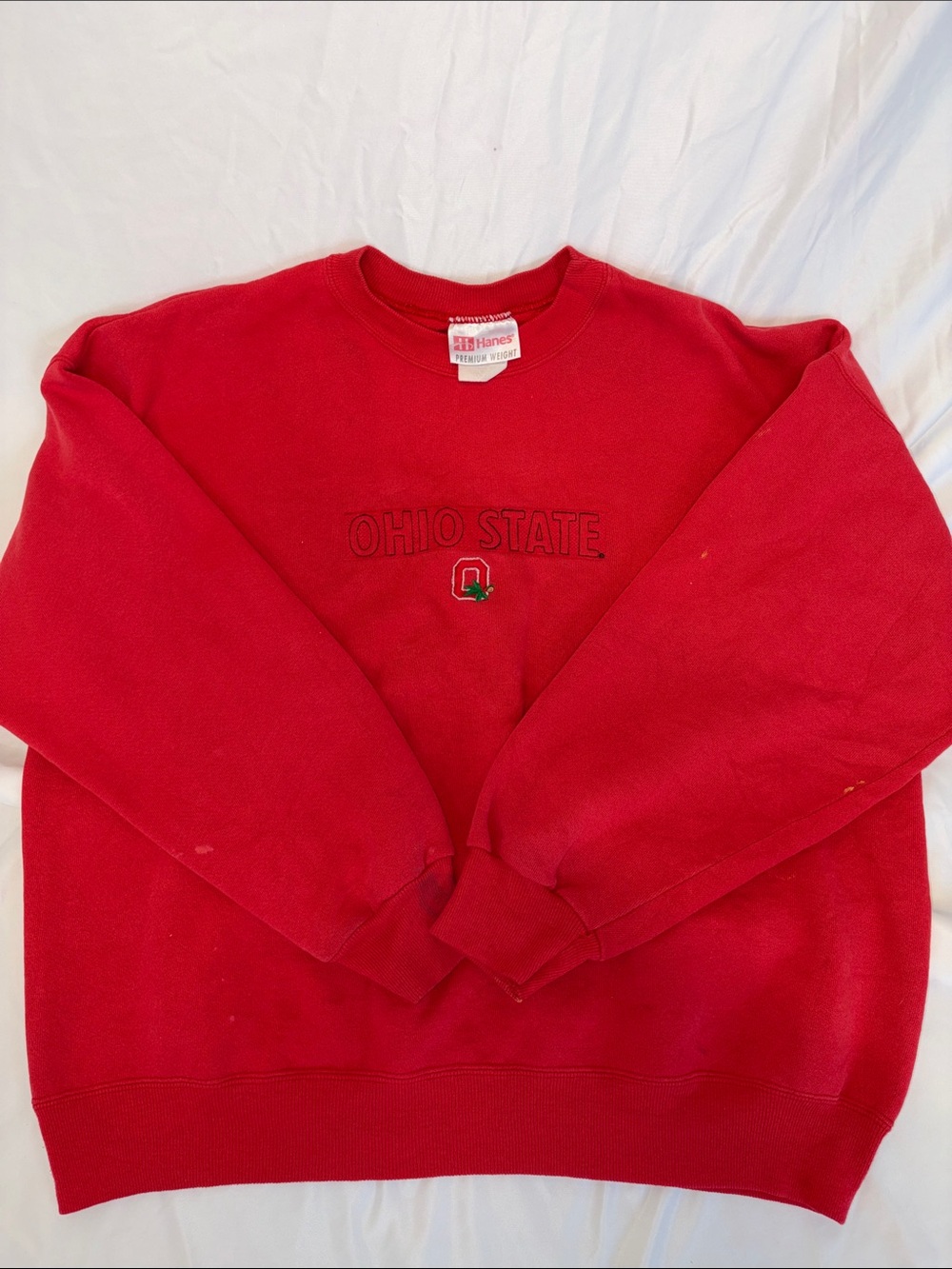 VTG 90s Hanes Premium Weight Ohio State Buckeyes Embroidered Crewneck XL